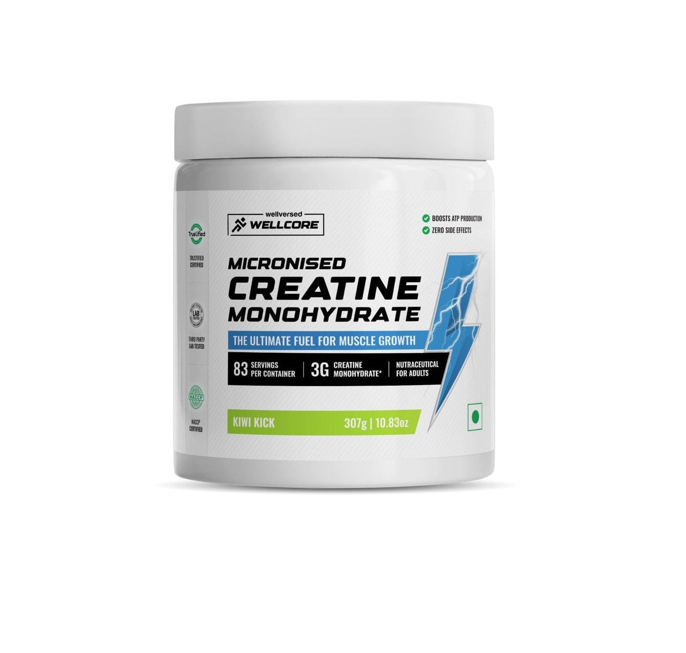 Wellcore - Pure Micronised Creatine Monohydrate | Kiwi Kick (307g, 83 servings)