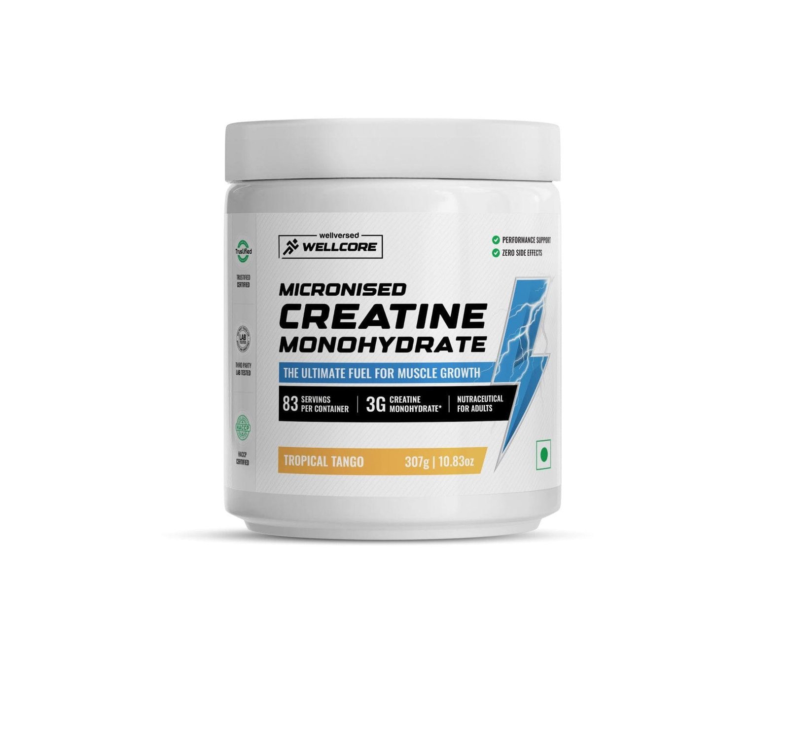 Wellcore - Micronised Creatine Monohydrate (83 Servings, Tropical Tango) + Premium Steel Shaker