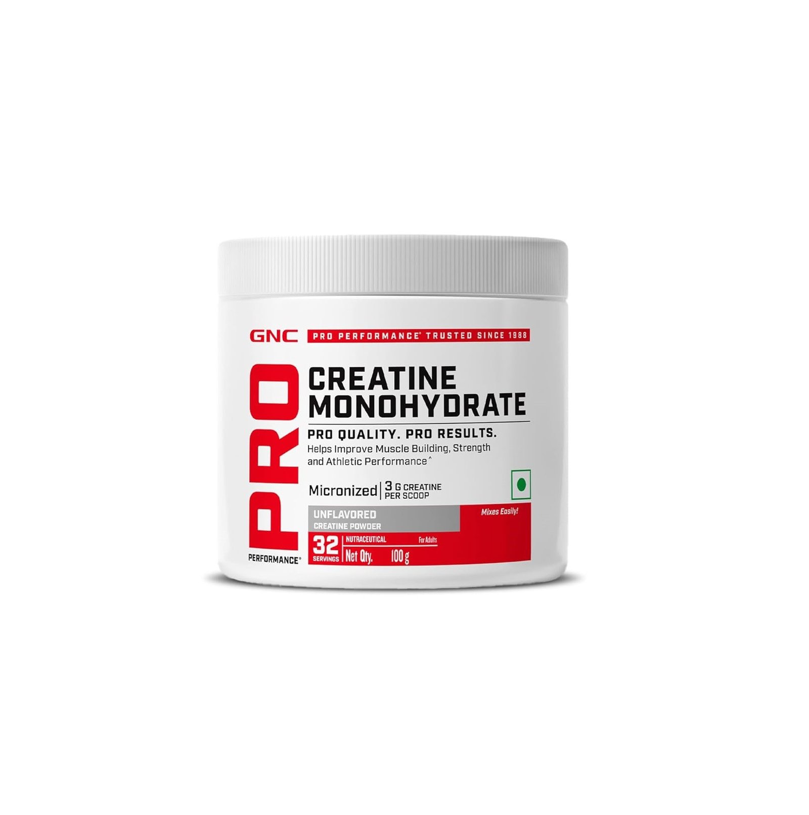 GNC Pro Performance Creatine Monohydrate | Unflavored | 100gm