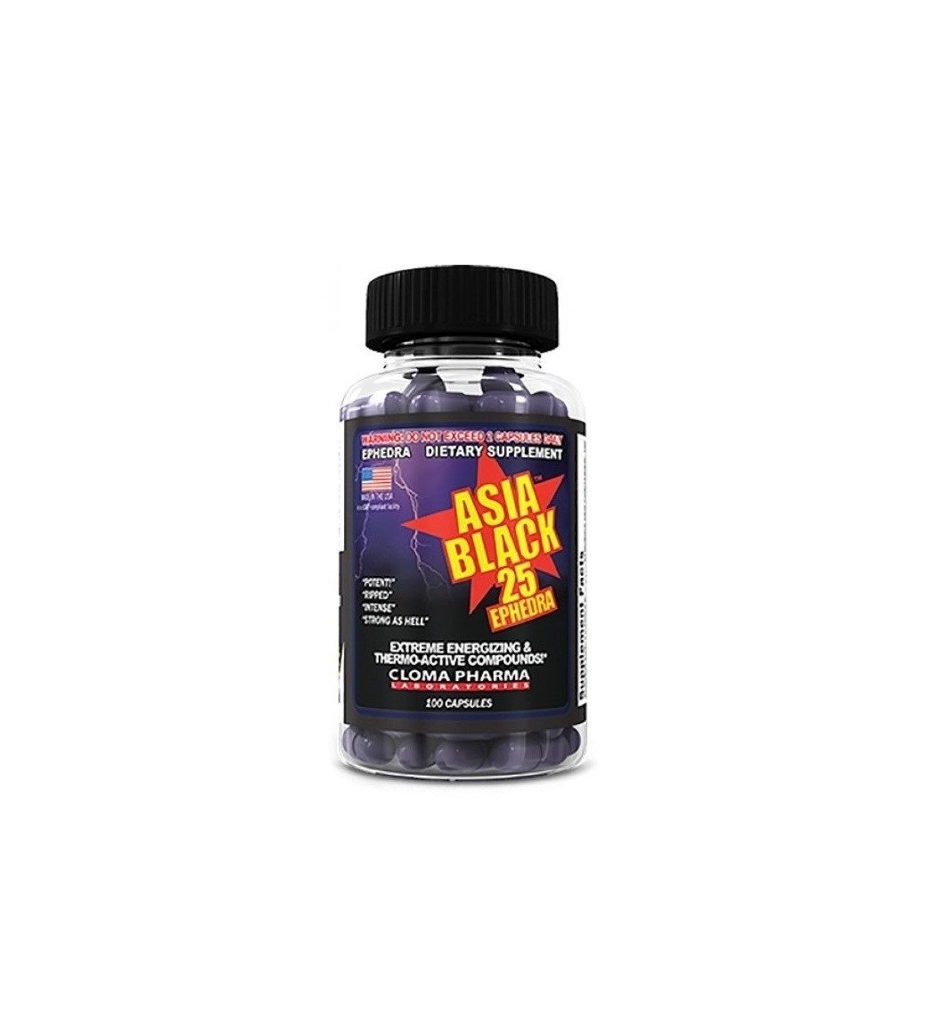 Asia Black 25 EPHEDRA - Cloma Pharma - 100 Tabs