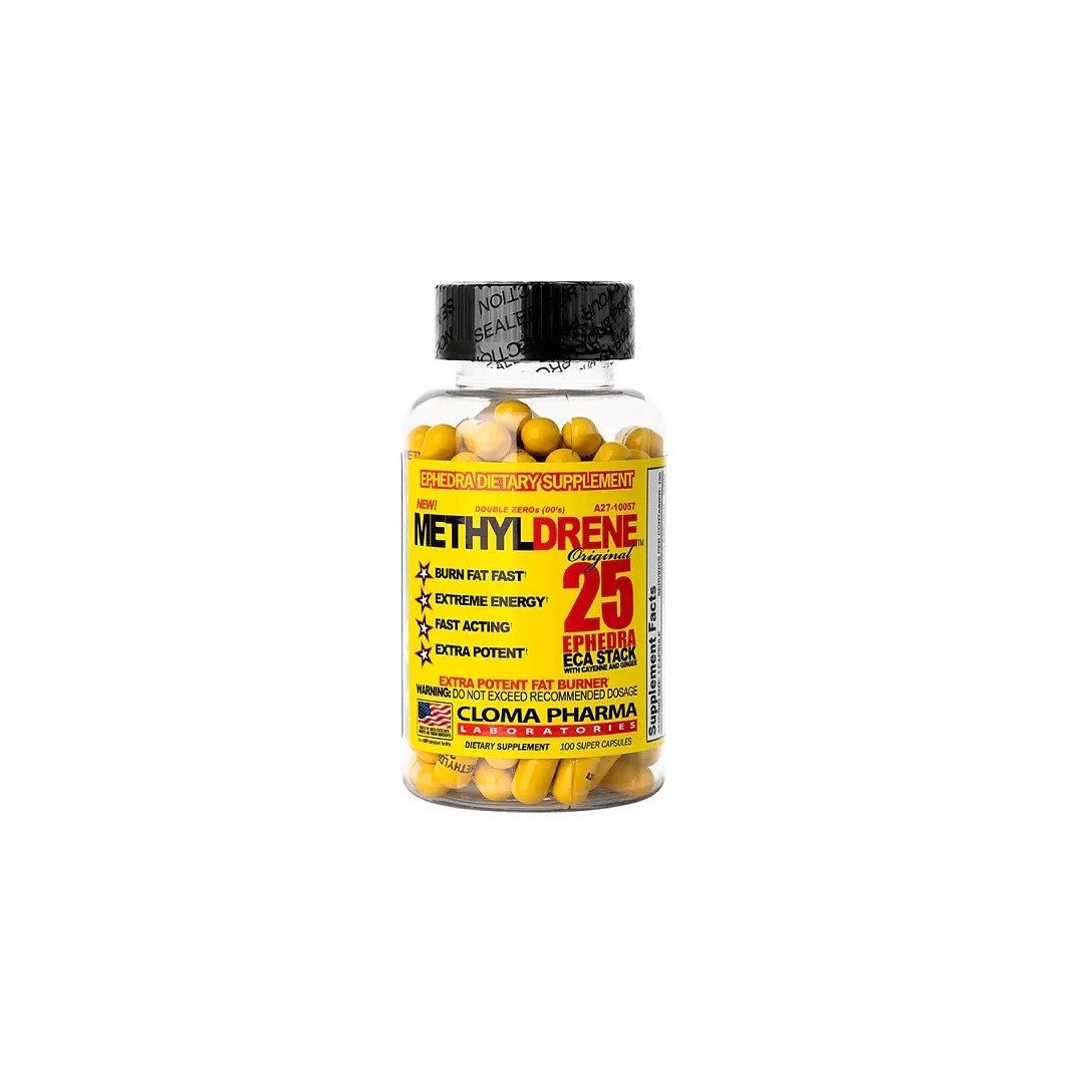 METHYLDRENE 25 EPHEDRA ECA STACK - Cloma Pharma - 100 Capsules
