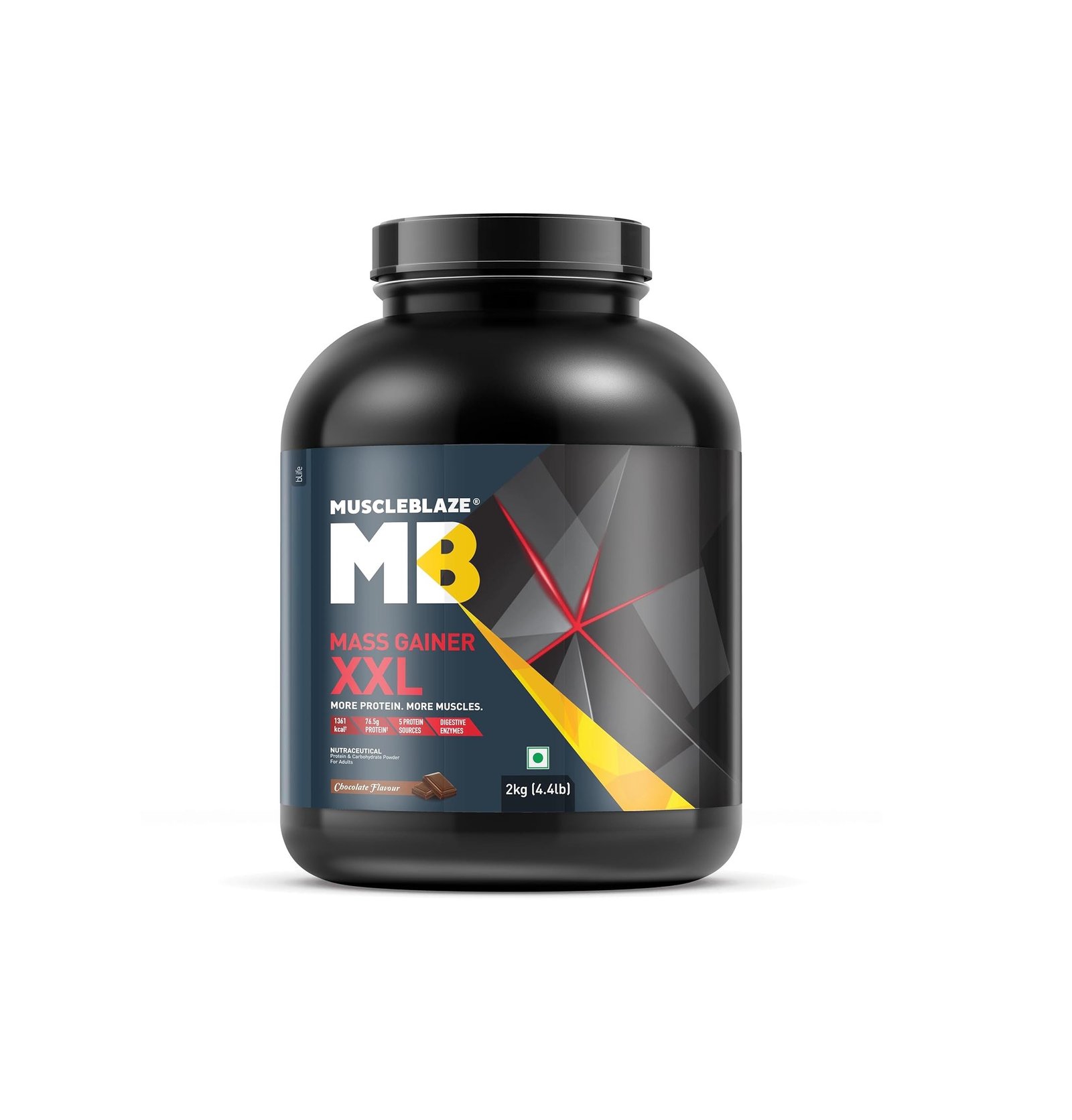 MuscleBlaze Mass Gainer XXL Powder, Chocolate (20 Servings, 2kg / 4.4lbs)