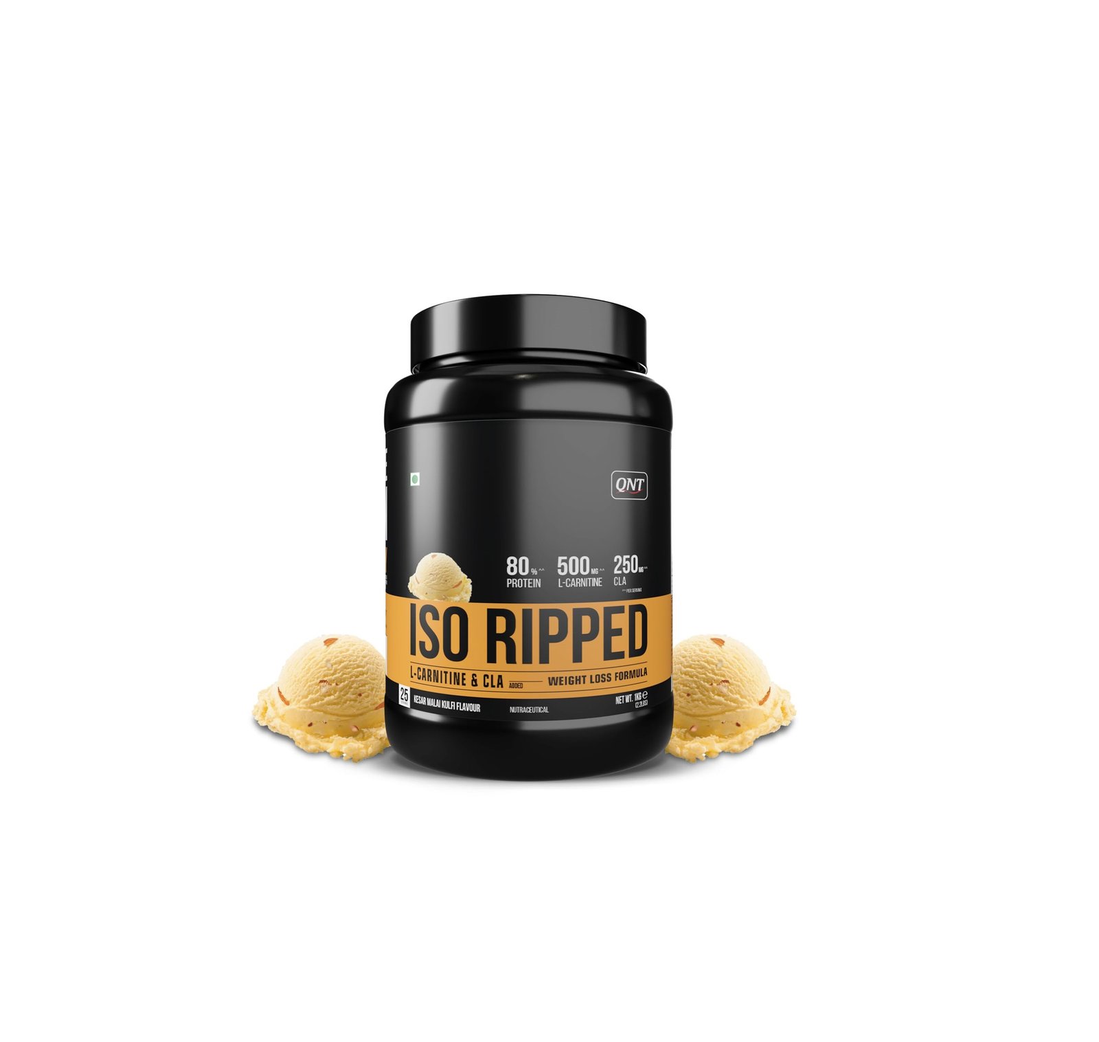 QNT ISO Ripped Whey Protein Isolate Powder | Kesar Malai Kulfi Flavour - 1 Kg