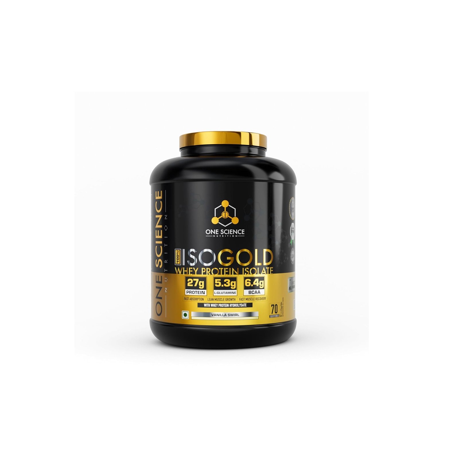 One Science Nutrition ISO Gold Whey Protein Isolate | Vanilla Swirl | 5lbs | 70 Servings